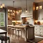 DALL·E 2024 07 24 09.05.42 A stylish and elegant kitchen in Naperville showcasing premium quality cabinets from Craft Kitchen Bath. The cabinets feature solid wood constructio