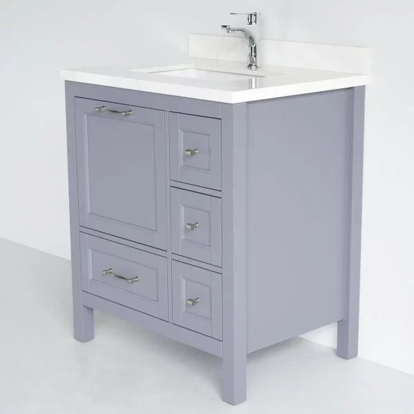 30 Inch Gray Selena Freestanding Bathroom Vanity - Image 2