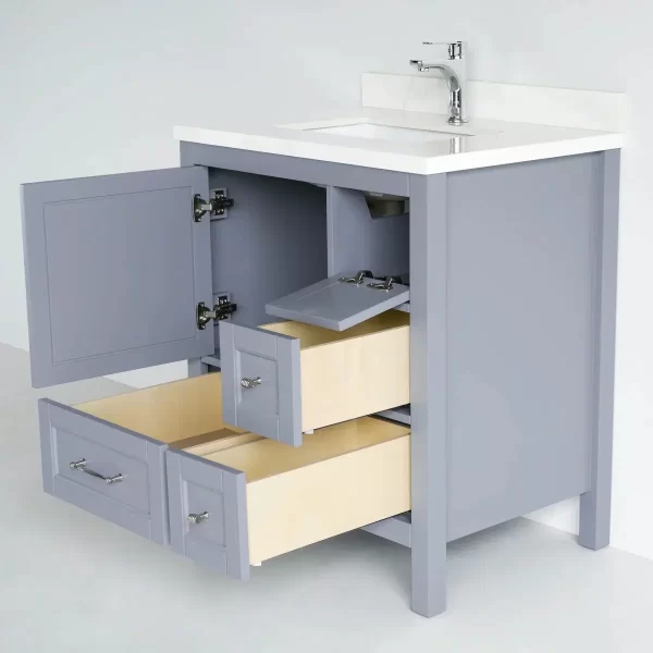 30 Inch Gray Selena Freestanding Bathroom Vanity - Image 3