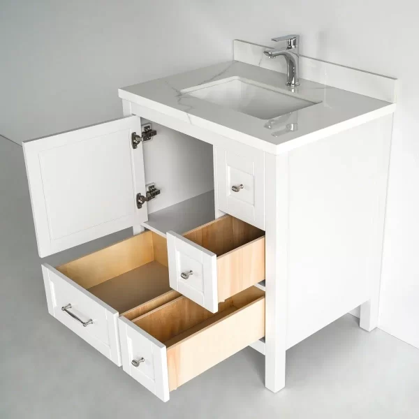 30 Inch White Selena Freestanding Bathroom Vanity - Image 3