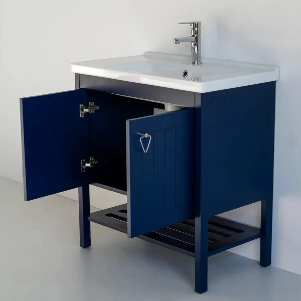 32 Inch Navy Blue Polo Freestanding Single Sink Bathroom Vanity - Image 4