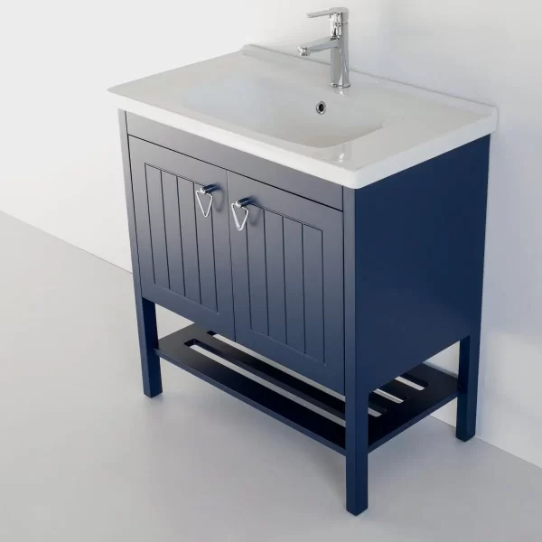 32 Inch Navy Blue Polo Freestanding Single Sink Bathroom Vanity - Image 3