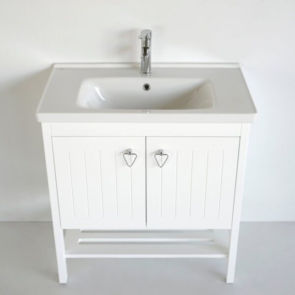 32 Inch White Polo Freestanding Single Sink Bathroom Vanity - Image 2