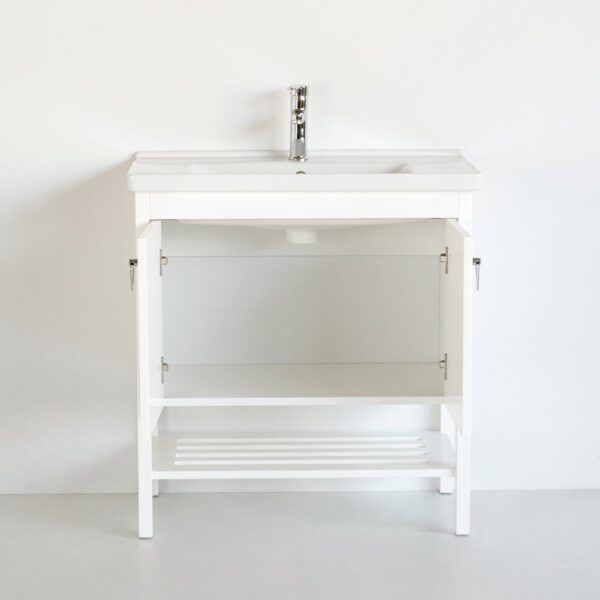 32 Inch White Polo Freestanding Single Sink Bathroom Vanity - Image 4