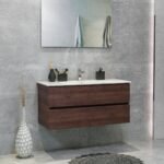 40 Inch Dark Oak Veneto Floating Bathroom Vanity