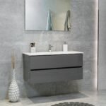 40 Inch High Gloss Anthracite Veneto Floating Bathroom Vanity