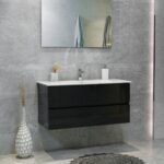 40 Inch High Gloss Black Veneto Floating Bathroom Vanity