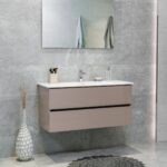 40 Inch High Gloss Capuccino Veneto Floating Bathroom Vanity