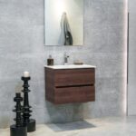 24 Inch Dark Oak Veneto Floating Bathroom Vanity